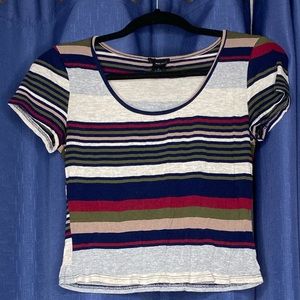 Striped, slightly cropped shirt, M, wet seal